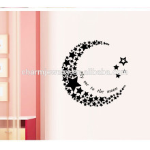 Autocollant mural en étoile de taille différente autocollant mural lunaire pour chambre pour enfants QTS045